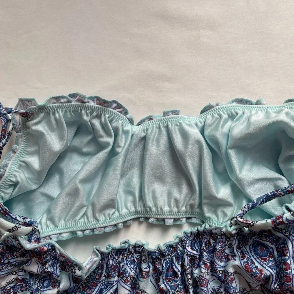 Frankies Bikinis NWT Arabelle Shine Bralette Bikini Top Large Paradiso Paisley